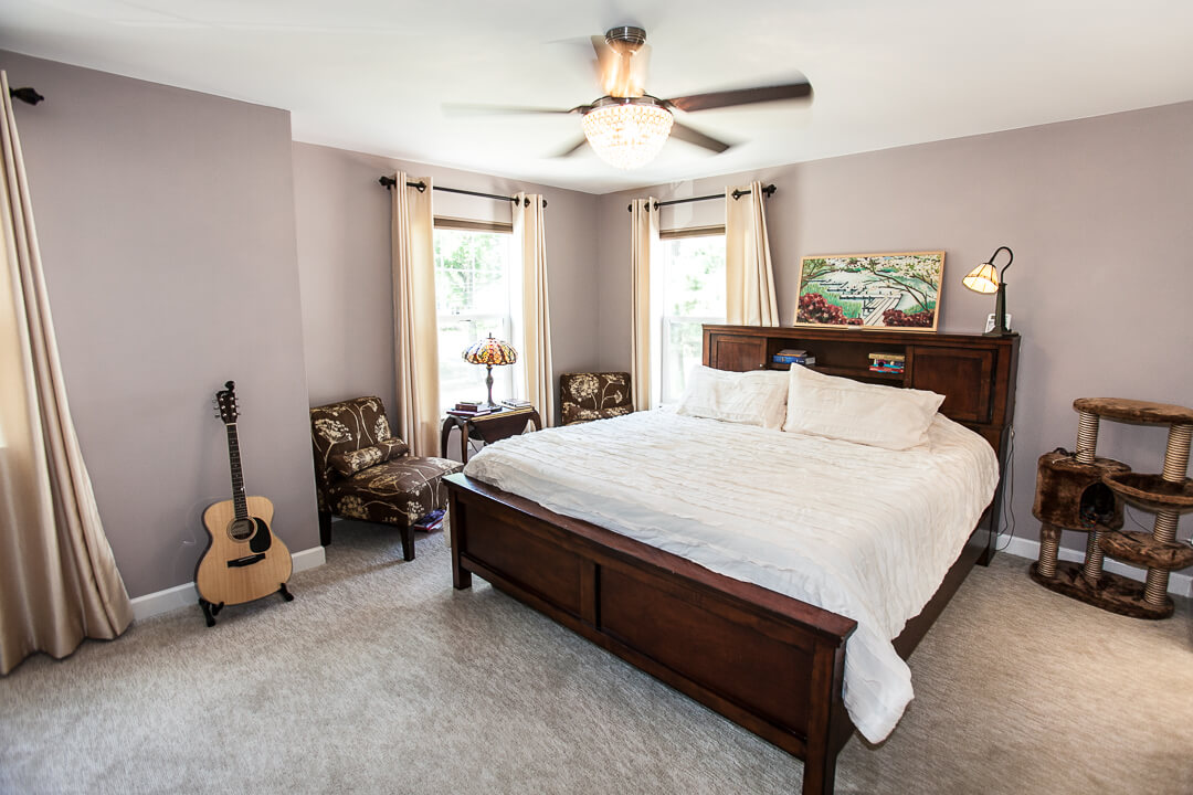 Bedroom in Custom Craftsman Home Built by Hibbs Homes in Brentwood, MO