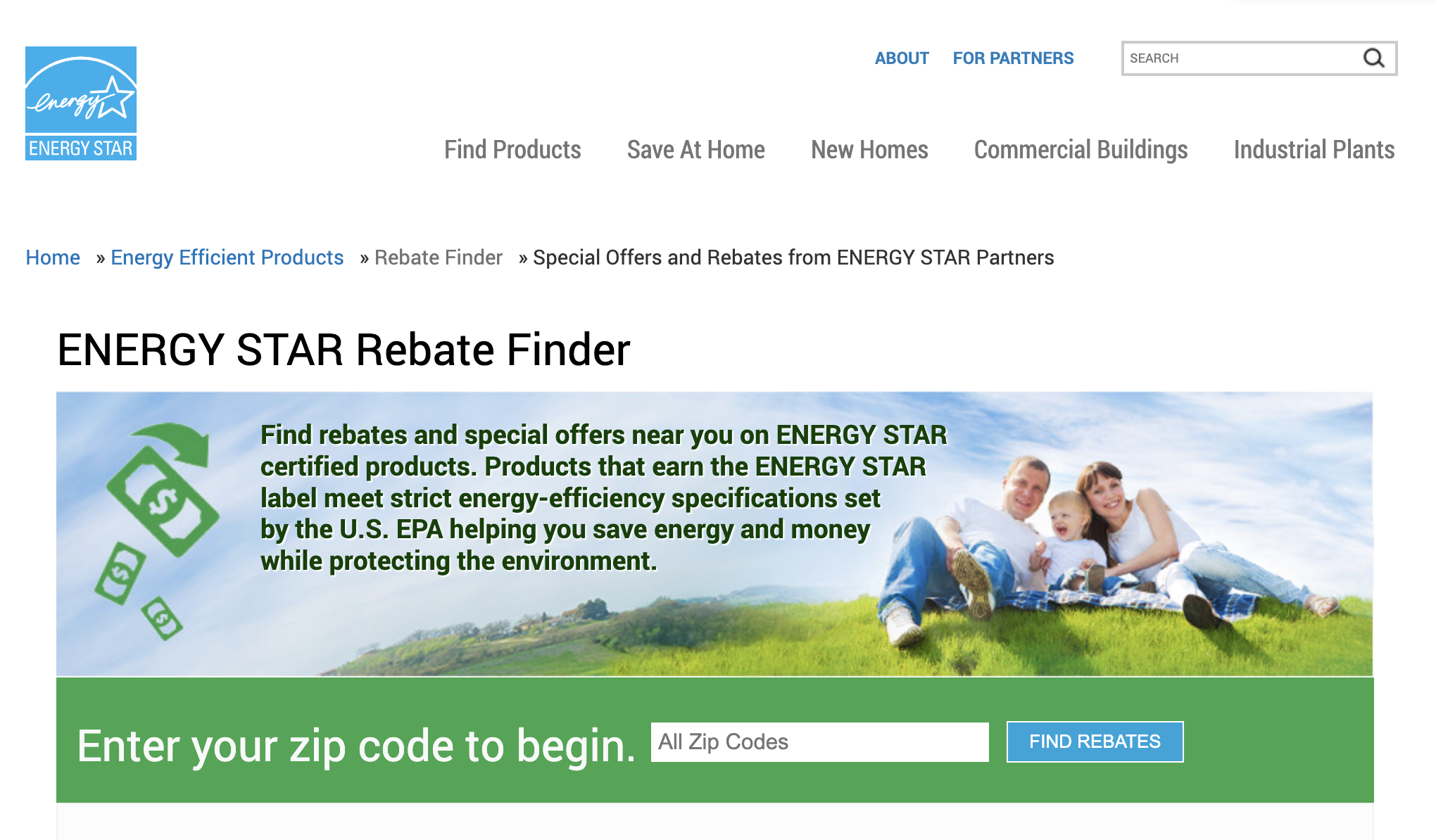 Energy STAR rebate finder and product offers