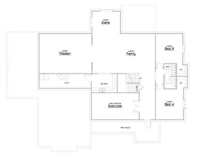 Holladay Modern Tudor Lower Level Floor Plan