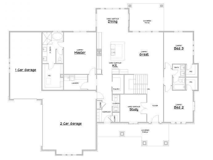 Holladay Modern Tudor Floor Plan Main level