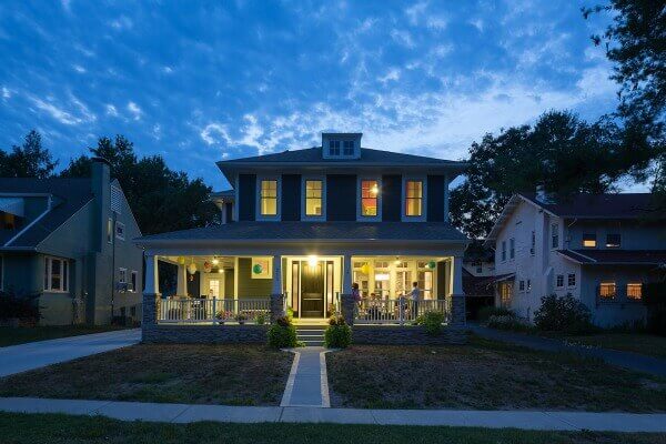 Utah Custom home built by Hibbs Homes at dusk