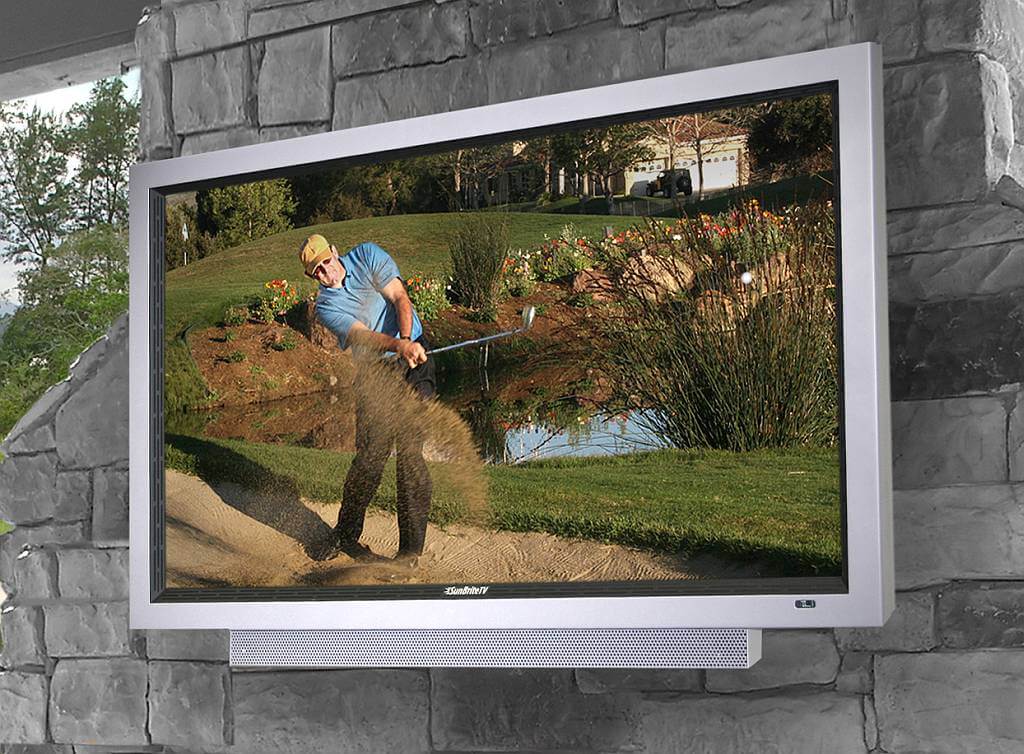 Outdoor-Television-Audio-New-Home-Construction-IDeas Outdoor entertainment custom built by Hibbs Homes