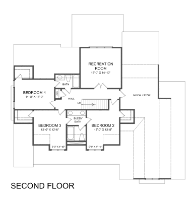 Branch Modern Farmhouse House Plan Second Floor