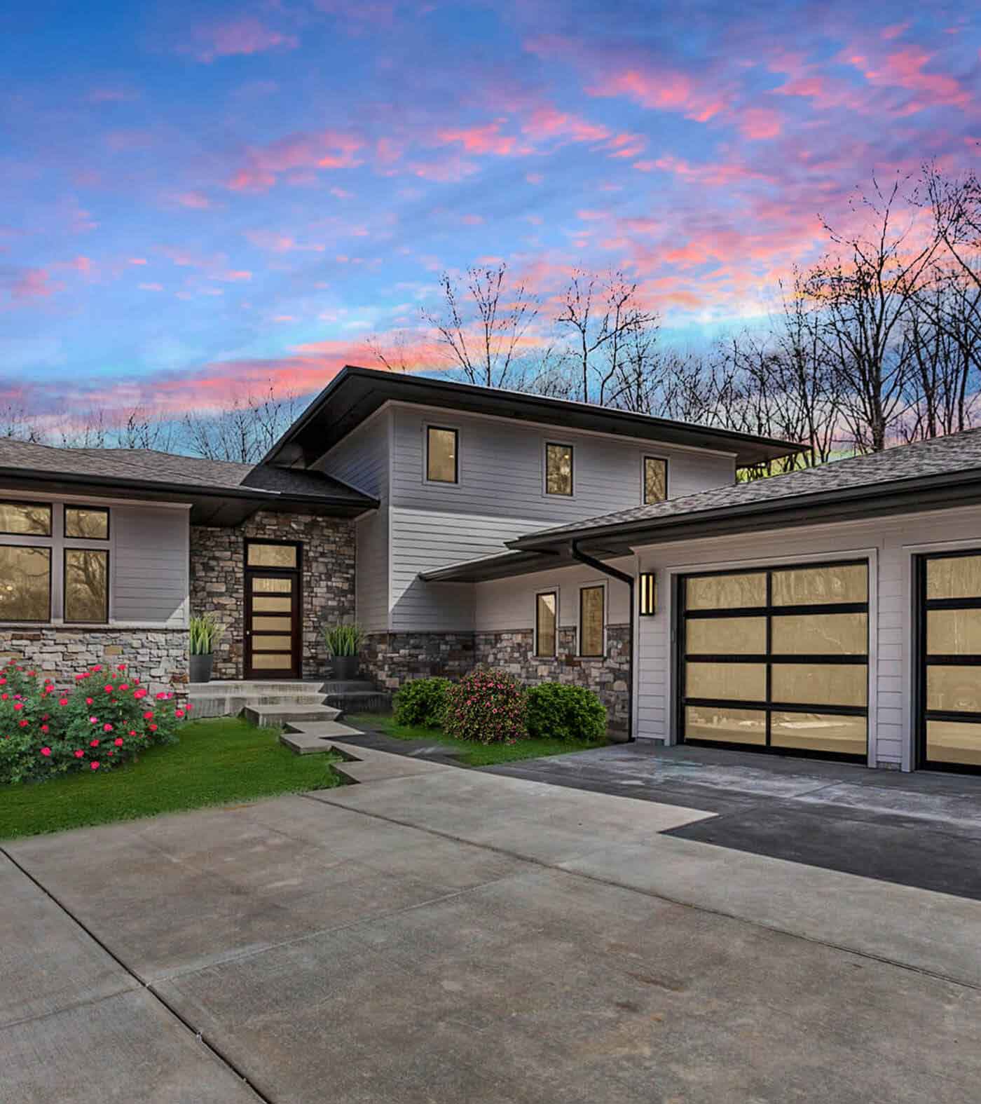 Front of custom built home by Hibbs Homes