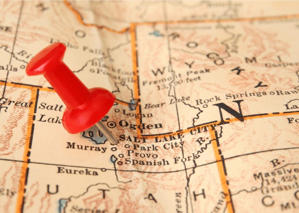 Map of Salt Lake City, UT