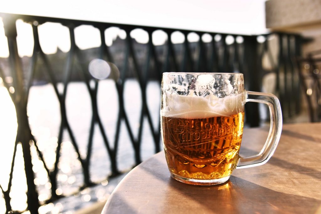 beer on outdoor table