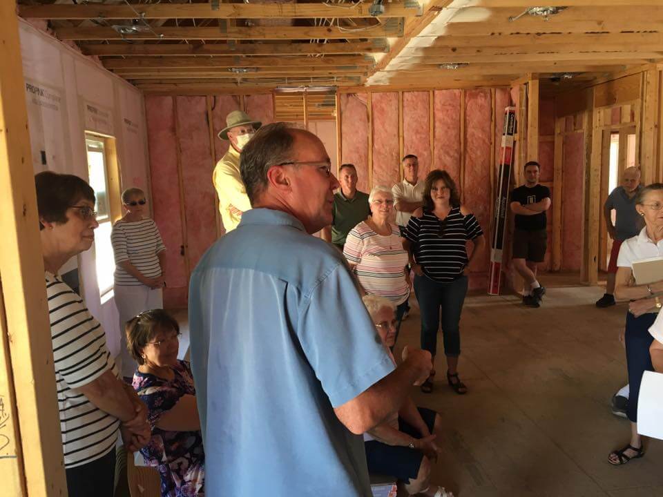 Mark and Gayle hosted friends & family in the home mid-construction to showcase green home building elements such as special insulation and geothermal.